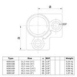 18F: Drieweg kniestuk 90 gr - 60,3 mm