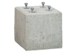 Betonblock 400x400x400 mm. + 4 x M16 ankers 