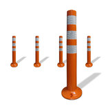 Flexpoller überfahrbar - Orange-Weiß -80 H 750